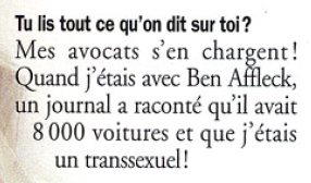 Jennifer Lopez dit que Ben Affleck a fait courir la rumeur comme quoi elle tait trans